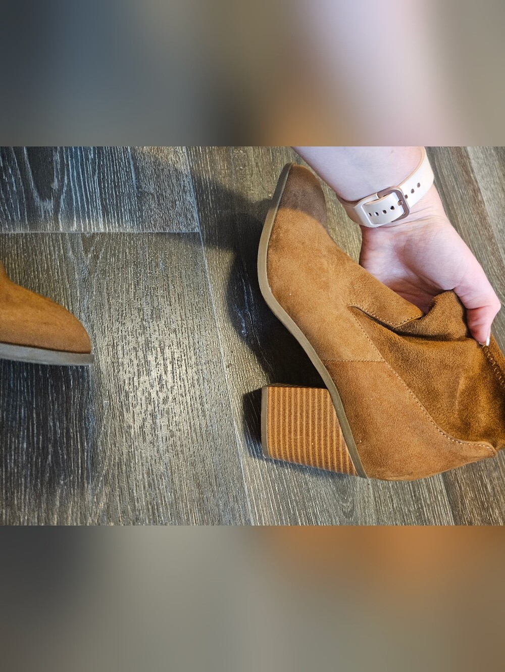 3 For $15 🎊 Brown Suede Fold-Over Ankle Boots - Picture 9 of 10